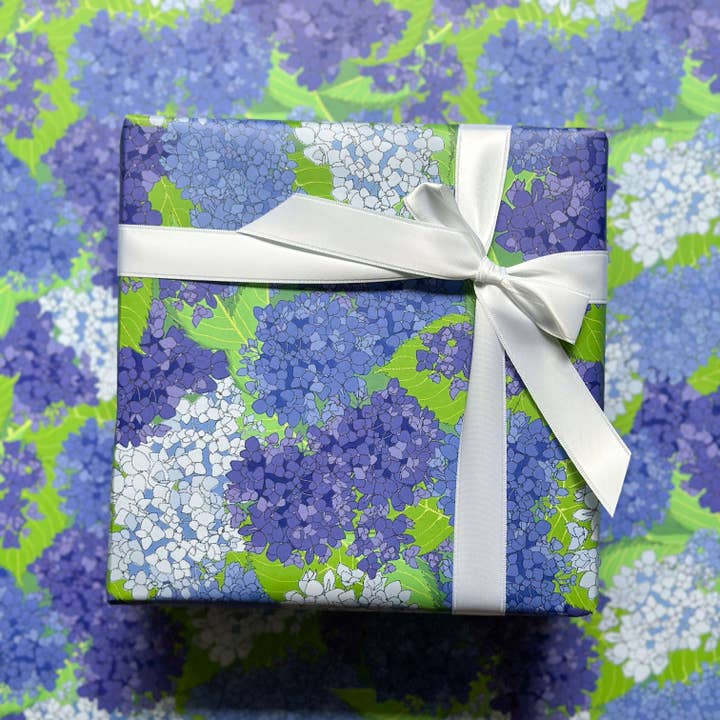 Ballard & Prescott - Wholesale Flat Wrap - Hydrangea Wrapping Paper6
