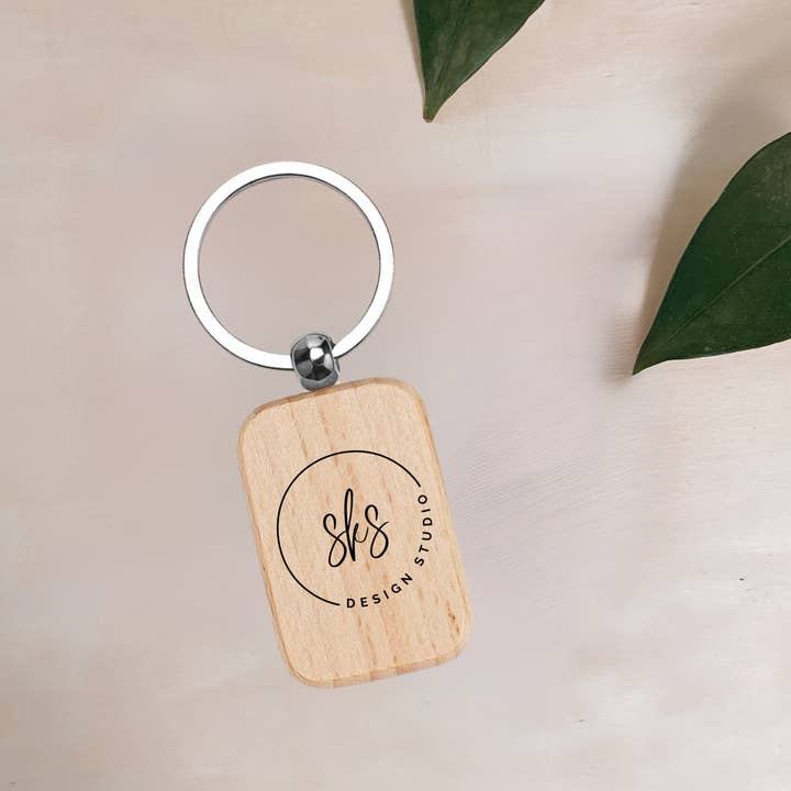 CUSTOM LOGO | Wood Keychain for wholesale by SKS Design Studio