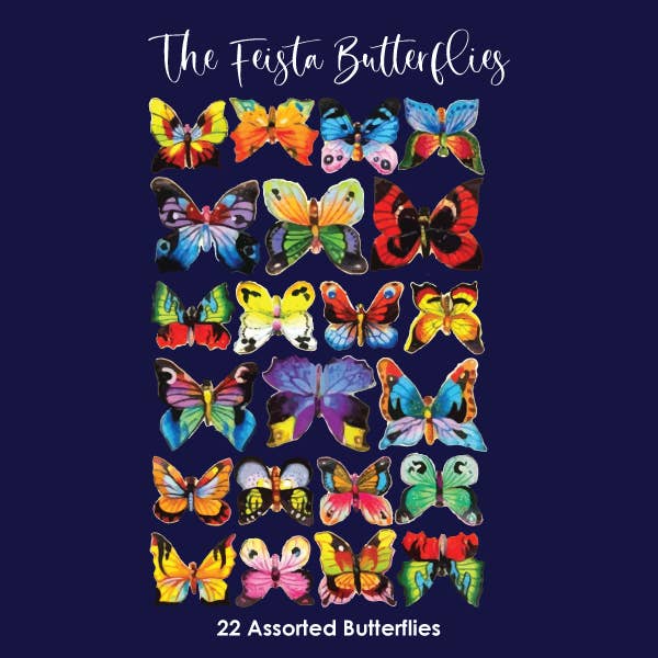 Crystal Candy Edible Wafer Butterflies - Fiesta Butterflies for wholesale by Crystal Candy Unique Cake Decorations