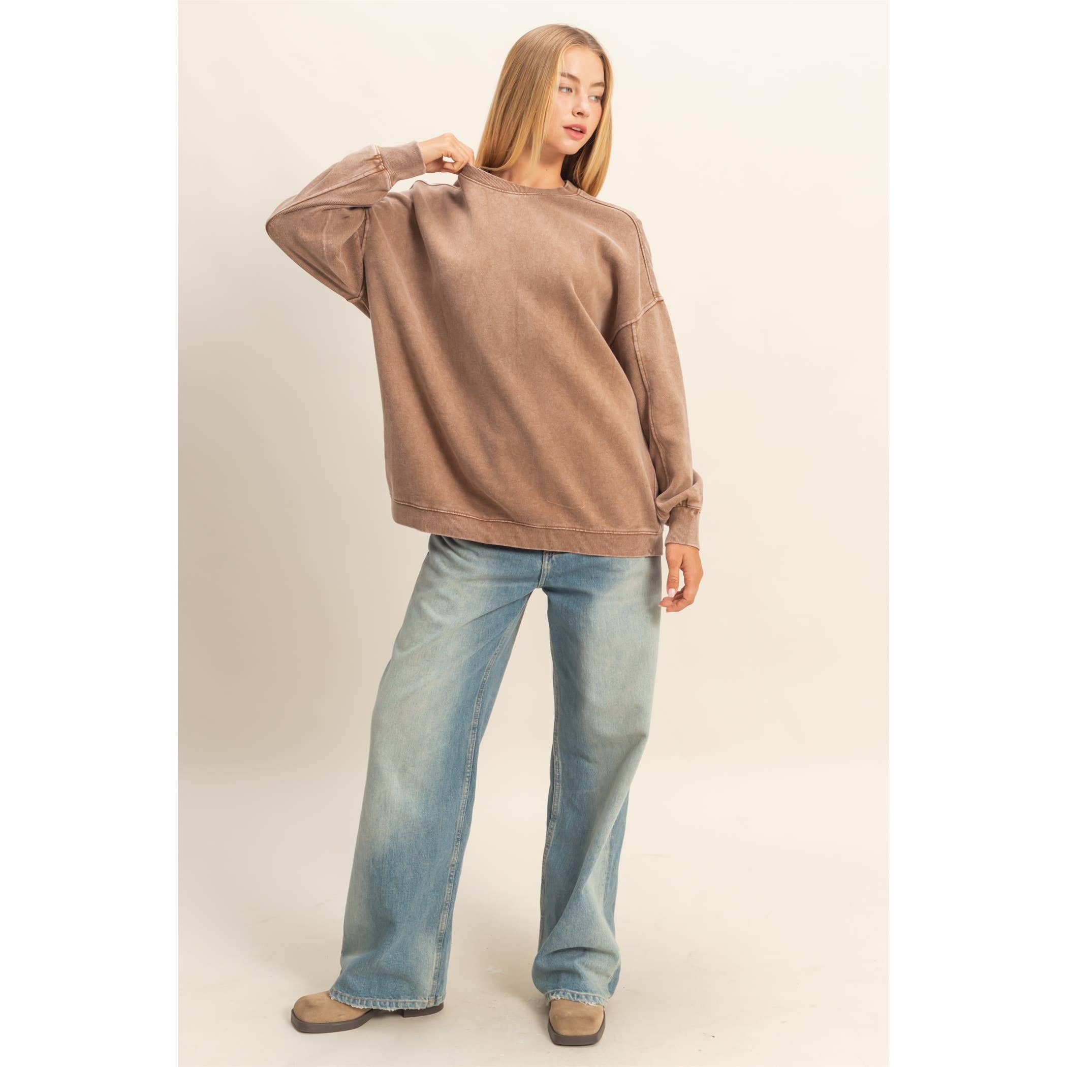 Double Zero - Wholesale Sweatshirt - Women's - Oversized Crew Neck Sweatshirt23
