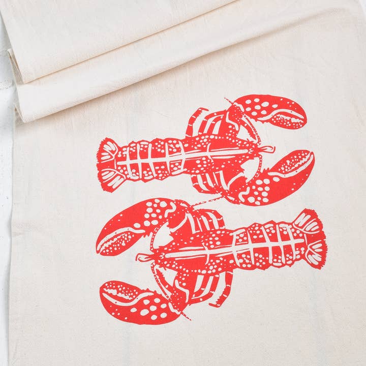 Hearth and Harrow - Wholesale Tea Towel - Double Lobster Tea Towel in Red - Nautical Gifts - Handmade2