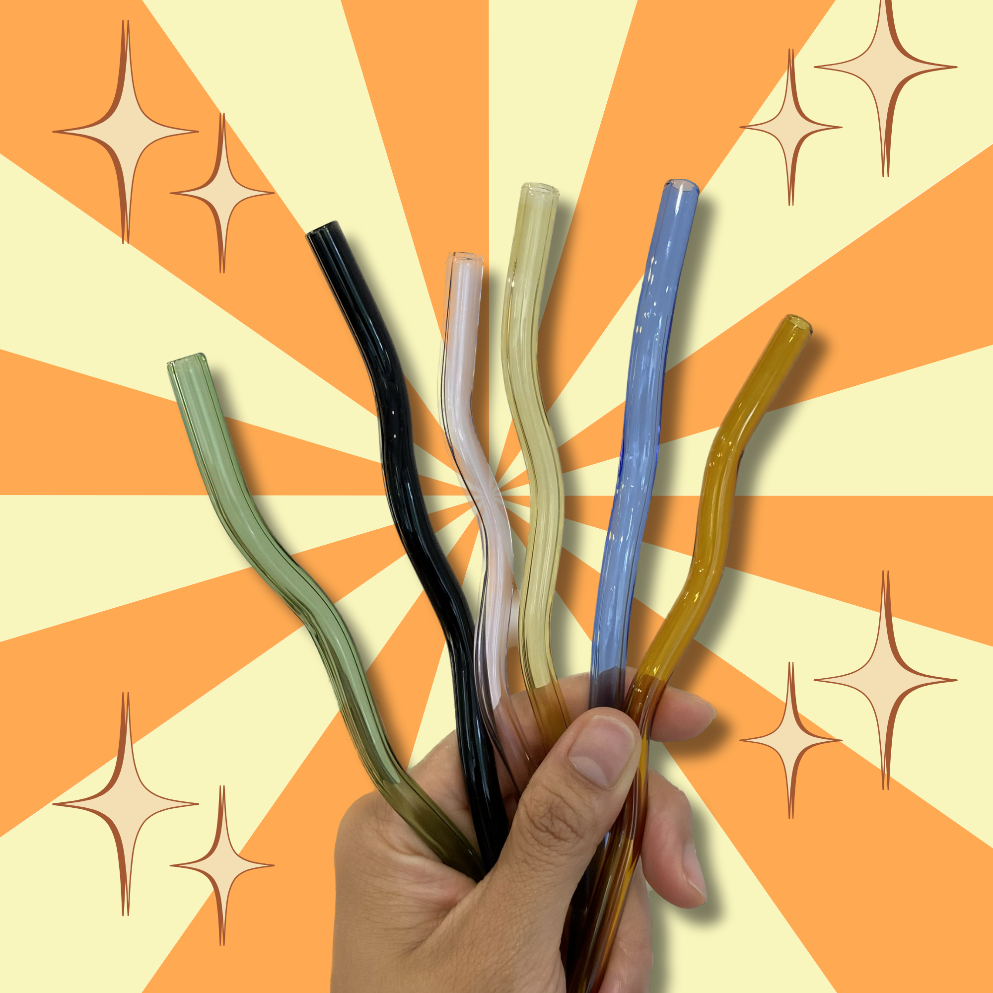 Luxe Gifts and Accesories - Wholesale Drinking Straw - Wavy Glass Straws1