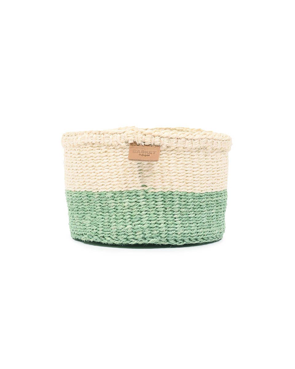 The Basket Room - Wholesale Basket - WILAYA: Green Colour Block Woven Basket | Planter | Toy Basket | Desk Tidy8