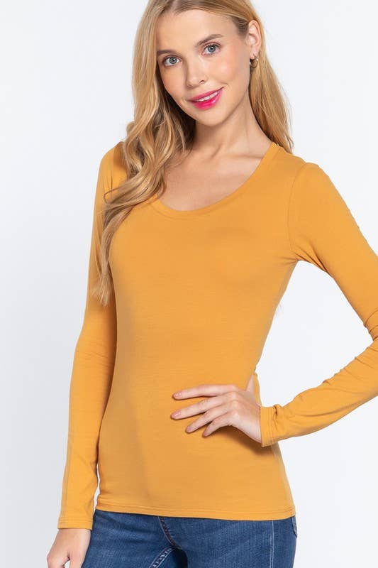 Active Basic | Active USA - Wholesale Knit Top - Women's - Long Sleeve Scoop Neck Top50