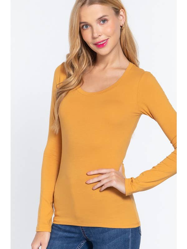 Active Basic | Active USA - Wholesale Knit Top - Women's - Long Sleeve Scoop Neck Top50