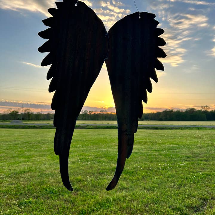 Slinging Sparks Metal Work LLC - Wholesale Wall Accent - Angel Wings Corrugated Tin, Metal Angel Wings1