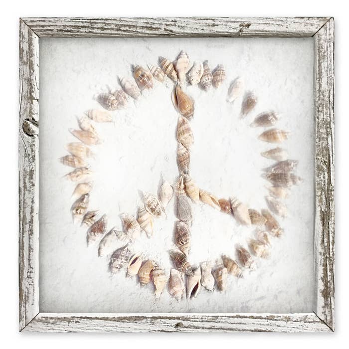 'Seashells & Peace' Shelf Art for wholesale by Sweet Gumball Inc.