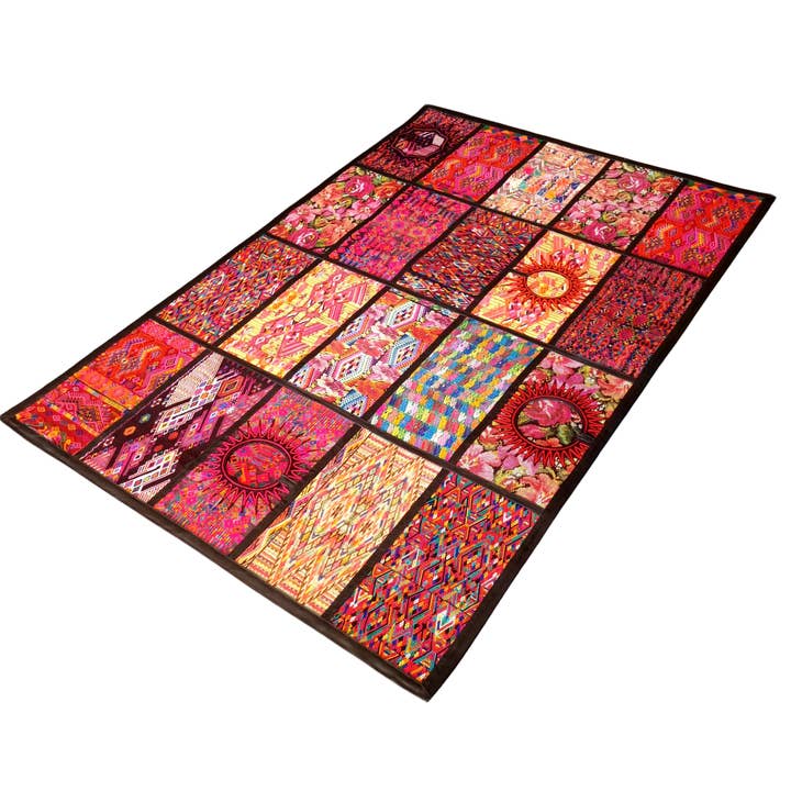 Achiote Guatemalan Goods - Wholesale Area Rug - handmade Huipil area rug