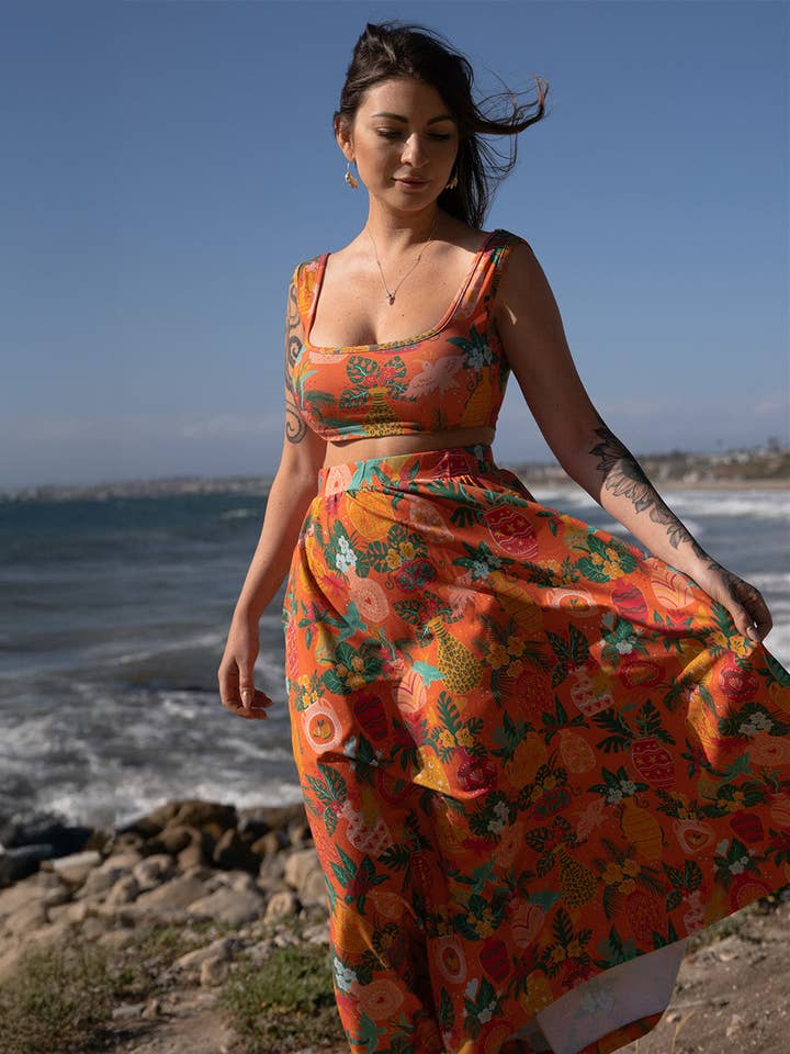 De Palisades Maxi Rok in Vase de Flores voor wholesale door Sun & Sanctuary