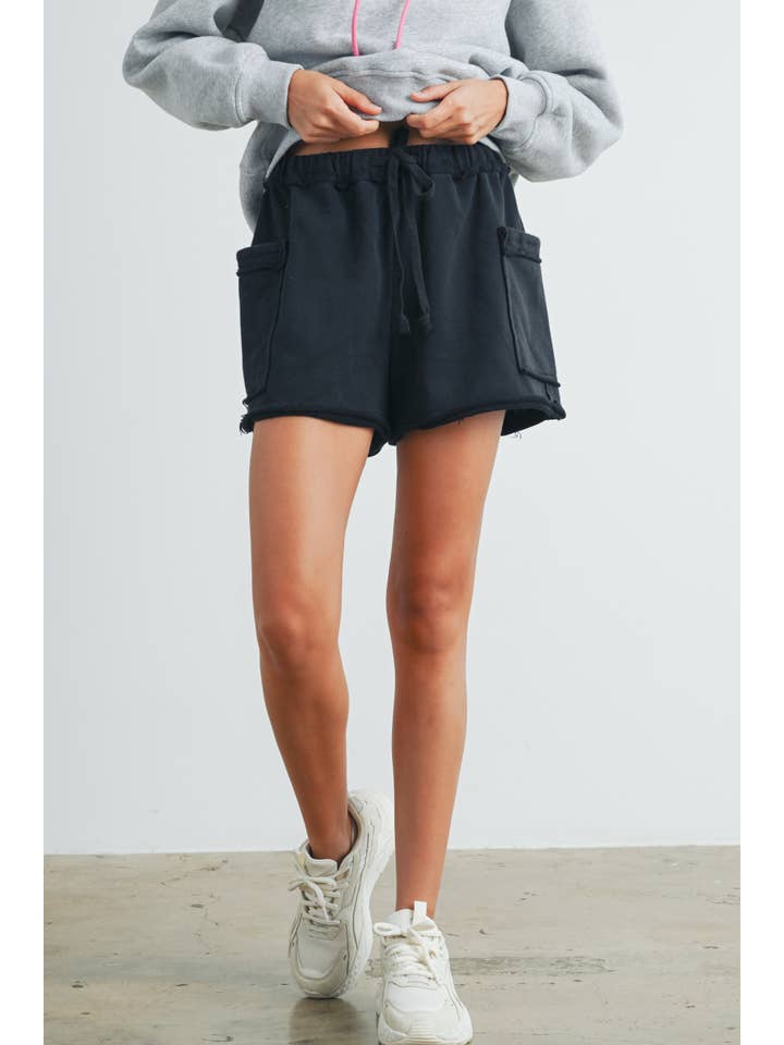 BUTTERMELON – wholesale Lounge shorts – Women's – Washed French Terry Drawstring Jogger Shorts - BMP73083