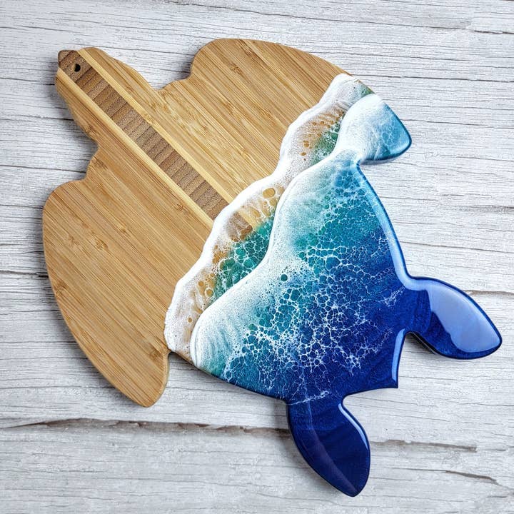 Ocean Waves Turtle Serving Board for wholesale by Crafted By Rachel