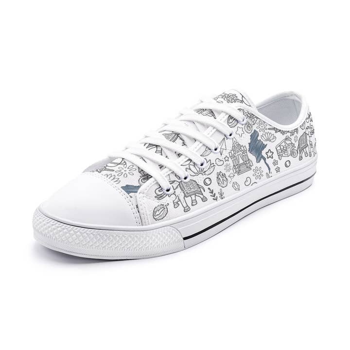 Doodle #4.1 Sapatos Unissexo de Cano Baixo em Lona por atacado de Oh Pote