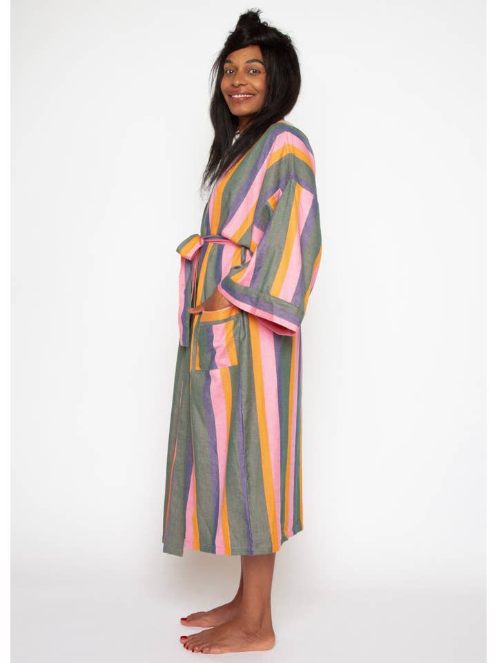 Bathen - Wholesale Robe - Women's - Stripe Robe In Palma2