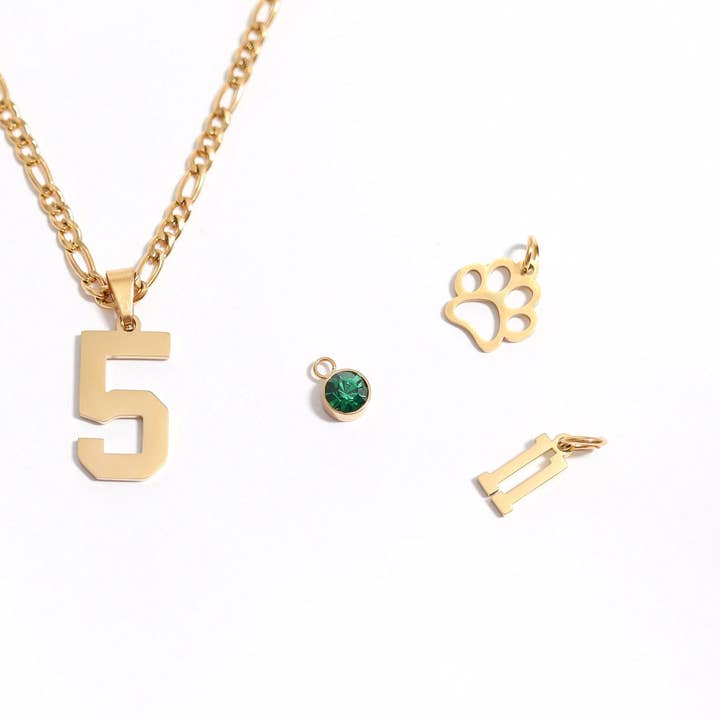 WJW - Wholesale Individual Charm/Pendant - 18K Gold PVD Stainless Steel Paw Print Charm2