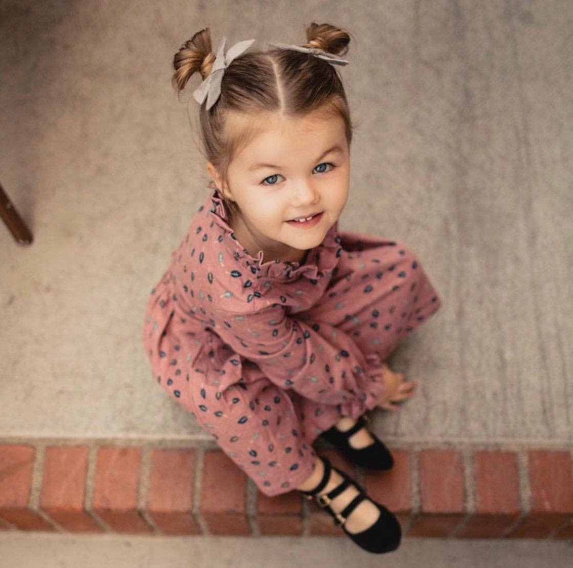 Macie & Me - Wholesale Hair Bow - Kids - Grey Pigtail Bows1