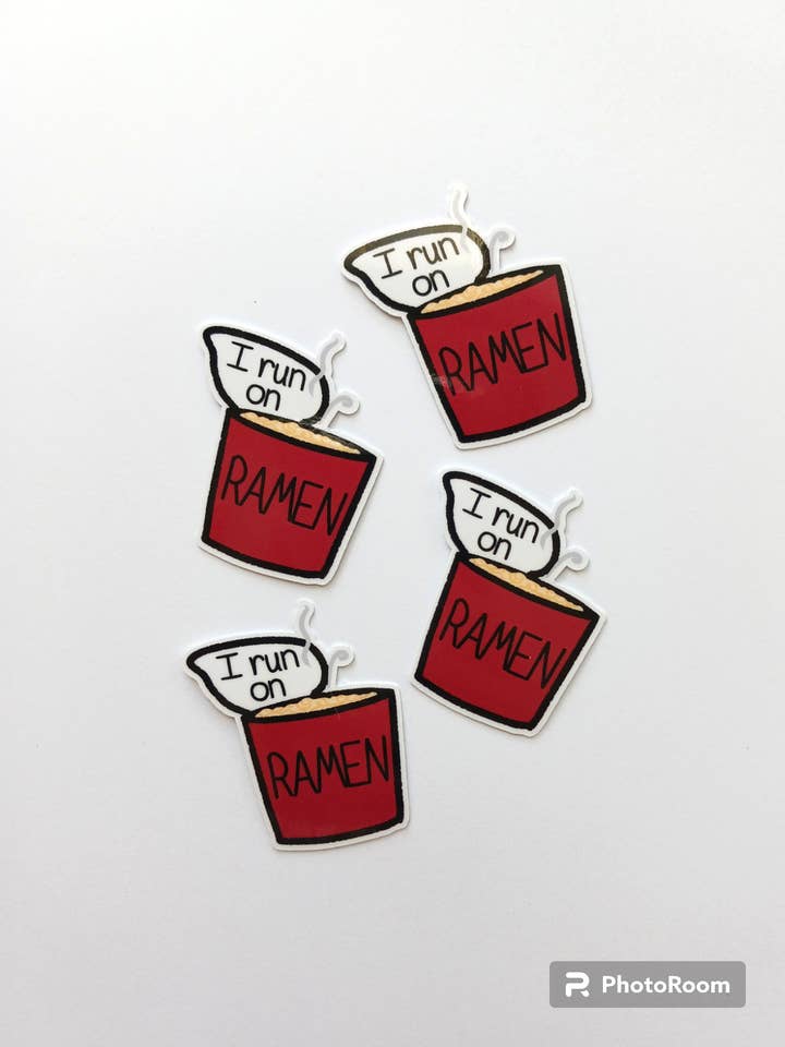 I Run On Ramen Sticker for wholesale by Art by Irene