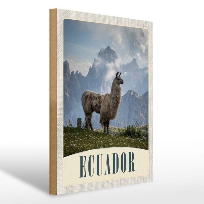 Fuerteventura Spanje Lama Mountains Travel houten bord 30x40 cm voor wholesale door Femer