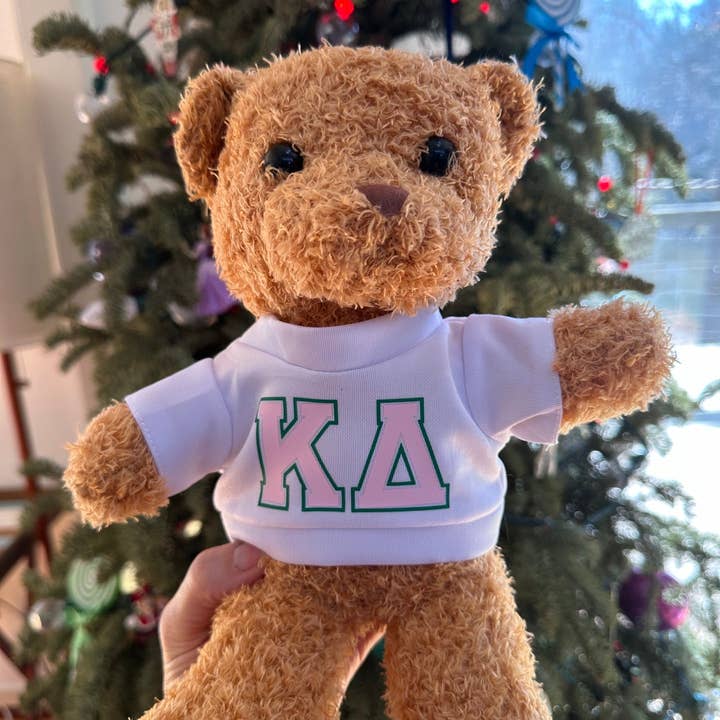 Kappa Delta Teddy Bear Stuffed Animal KD on the shirt Sorority Gift for wholesale by My Vinyl Cut