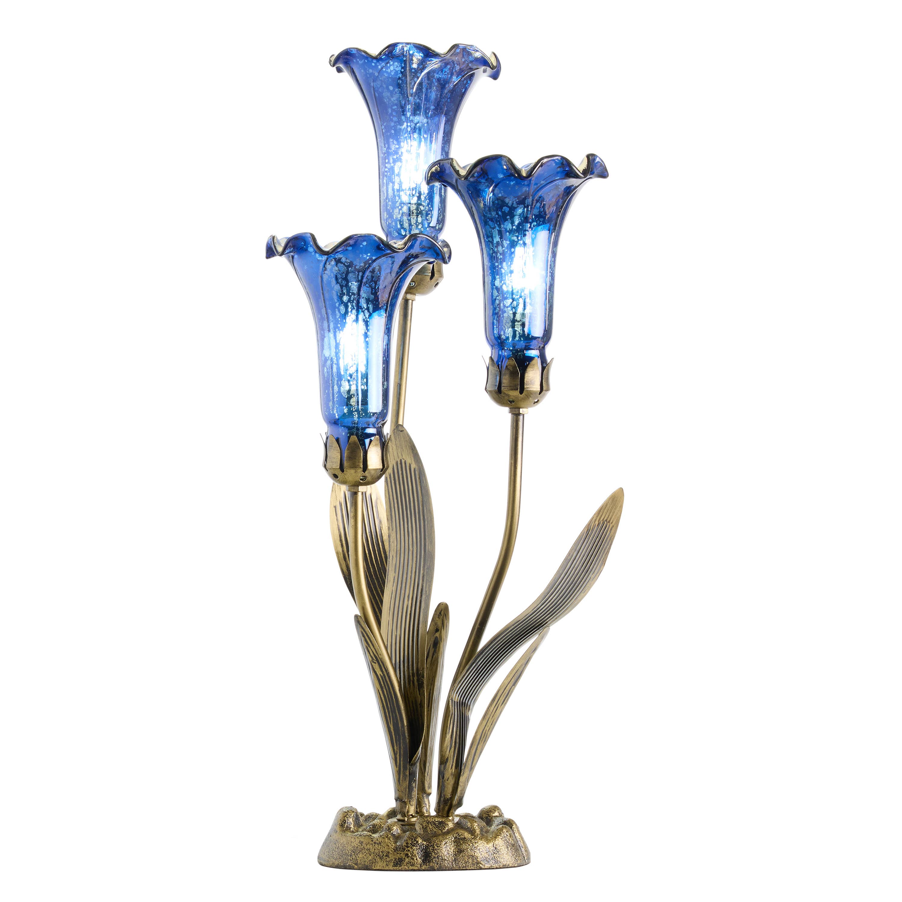 River of Goods - Wholesale Accent/Desk Lamp - 21"H Blue Mercury Glass 3 Lily Uplight Table Lamp1