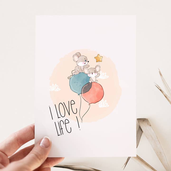 Tarjeta linda de I Love Life - PC64 para venta al por mayor de Printii Cards