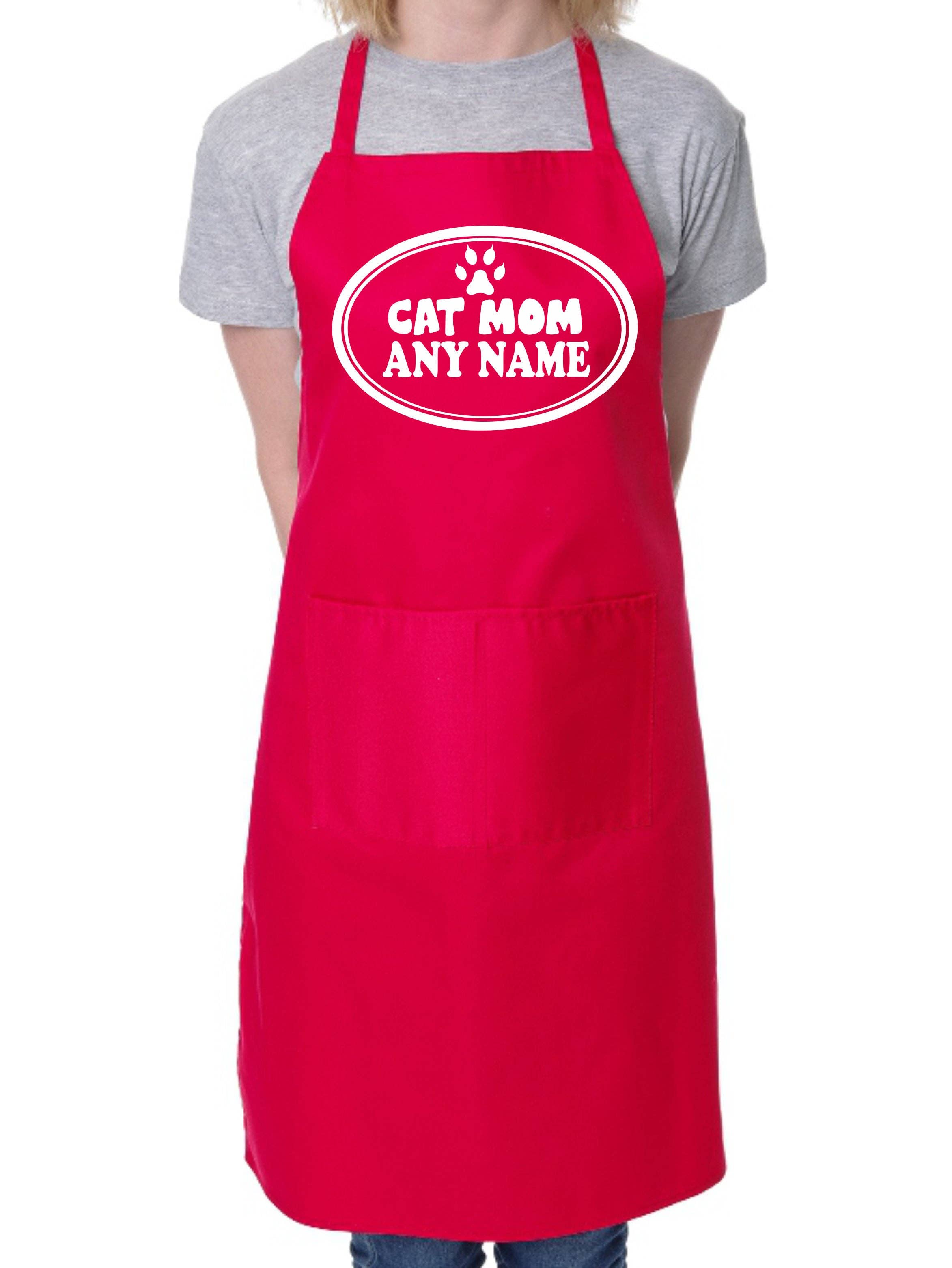 Print4U – wholesale Apron – Cat Mom Apron Any Name Pet Lover Gift Adult Personalised BBQ Cat Lover3