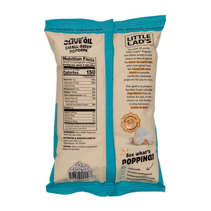 Little Lads - Wholesale Popcorn - Sea Salt & Olive Oil 1.3oz 20ct1