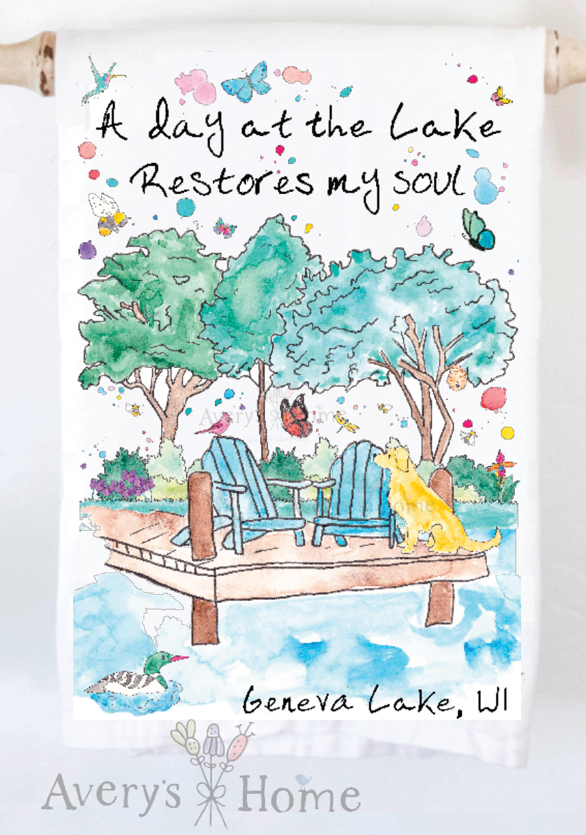 Avery's Home - Wholesale Tea Towel - A Day at the Lake or River Customizable Tea Towel14