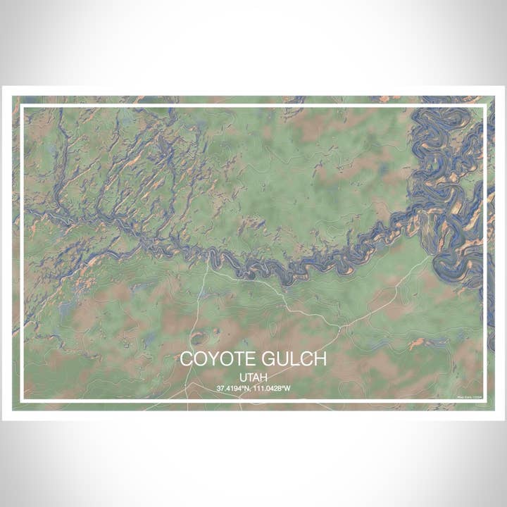 JACE.design – wholesale Konsttryck – Coyote Gulch UT Karta Tryck Eftermiddag3