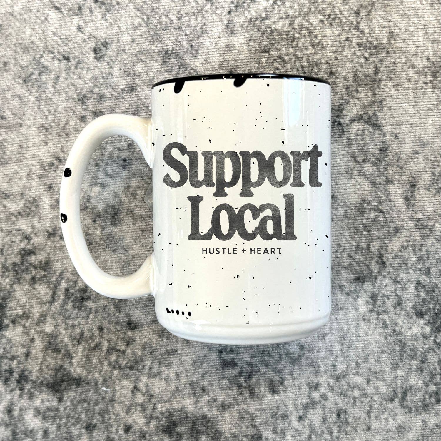 Hustle+Heart - Wholesale Coffee Mug - Support Local Custom Boutique Distressed Mug (DCM1002)
