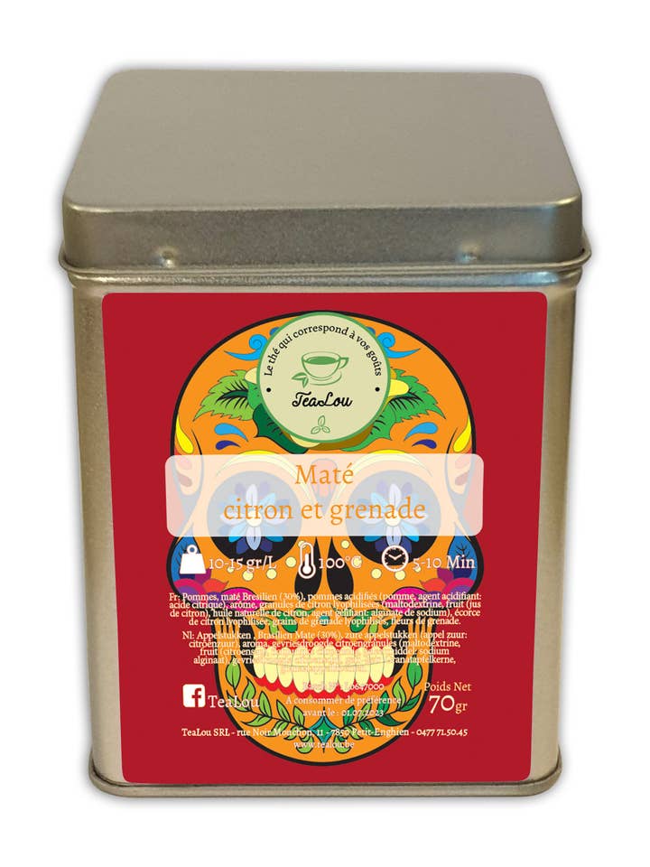Mate de limón y granada - Caja 70g para venta al por mayor de Tealou