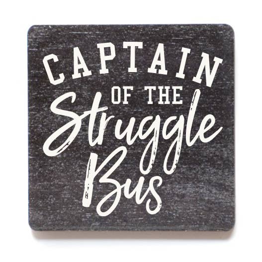 Captain of the Struggle Bus Funny Wood Magnet for wholesale by Home Accents By Driftless