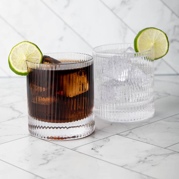 Lemonsoda - Wholesale Cocktail/Liquor Glass - Vintage Straight Line Tumbler -  10 oz (1pc)1