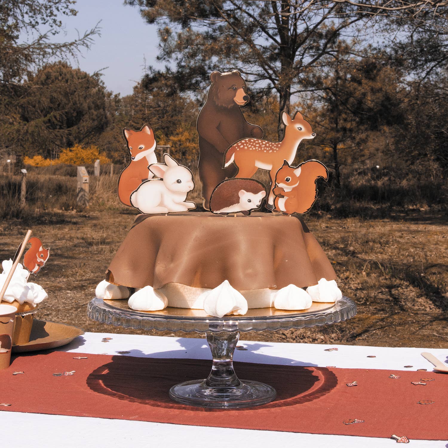 Tim&Puce Factory – Engroshandel Kagepyntningssæt – SKOVKAGE TOPPER SÆT MED 62