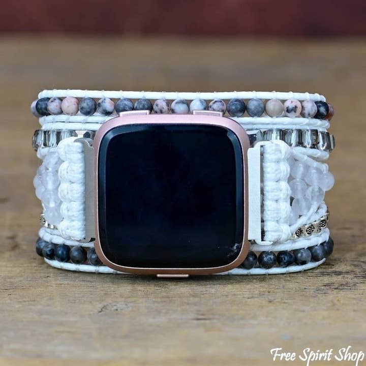 Rhodonite & Labradorit Beaded Fitbit ur Band for engroshandel hos Free Spirit Shop