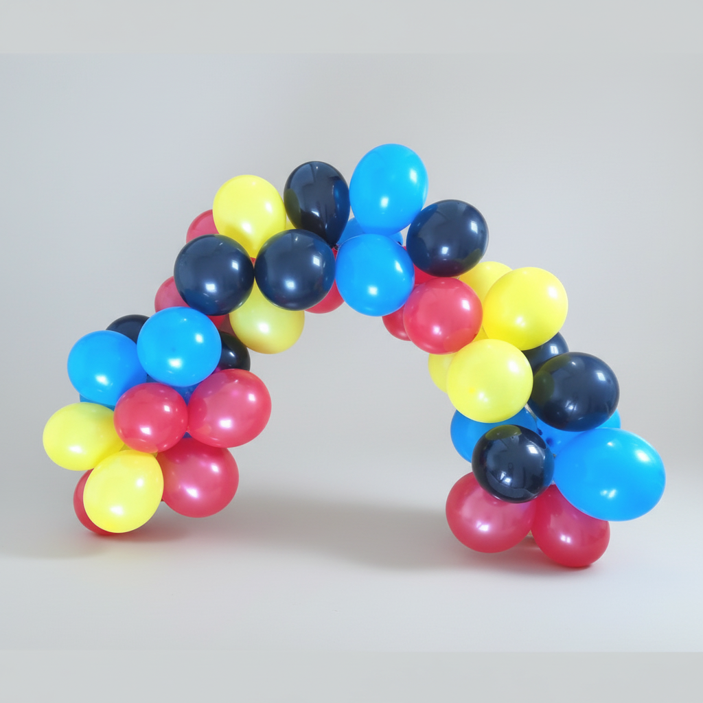 Cherrysh Party - the new name for Pooka Party – Arco de bandeirinhas por atacado – Kit de Grinalda de Balões de Super-herói – Preto, Amarelo, Vermelho e Azul (Pack de 50+)1