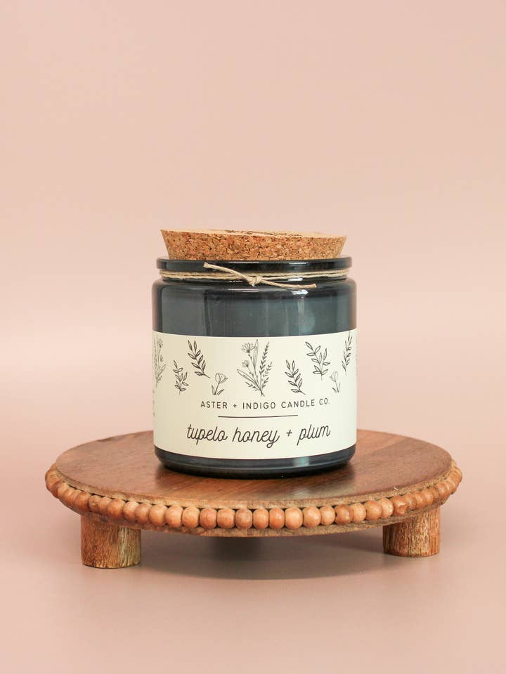 Tupelo Honey + Plum | Soy Candle for wholesale by Aster + Indigo Candle Co.