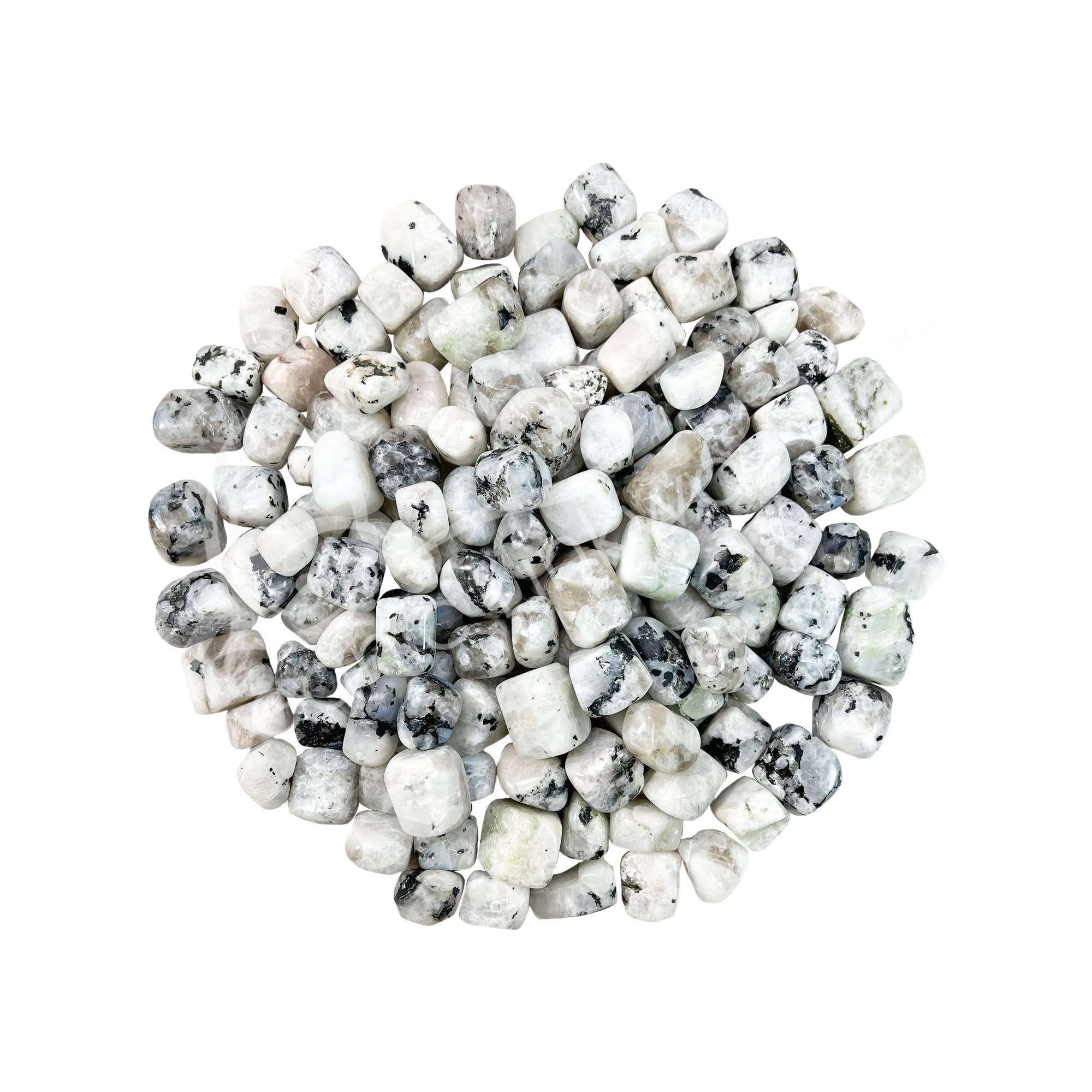 Oceanic Linkways Inc – wholesale Andlig sten/kristall – TUMLADE STENAR - MÅNSTEN, REGNBÅGE (ENGÅNGSPARTI) 15-30 MM1