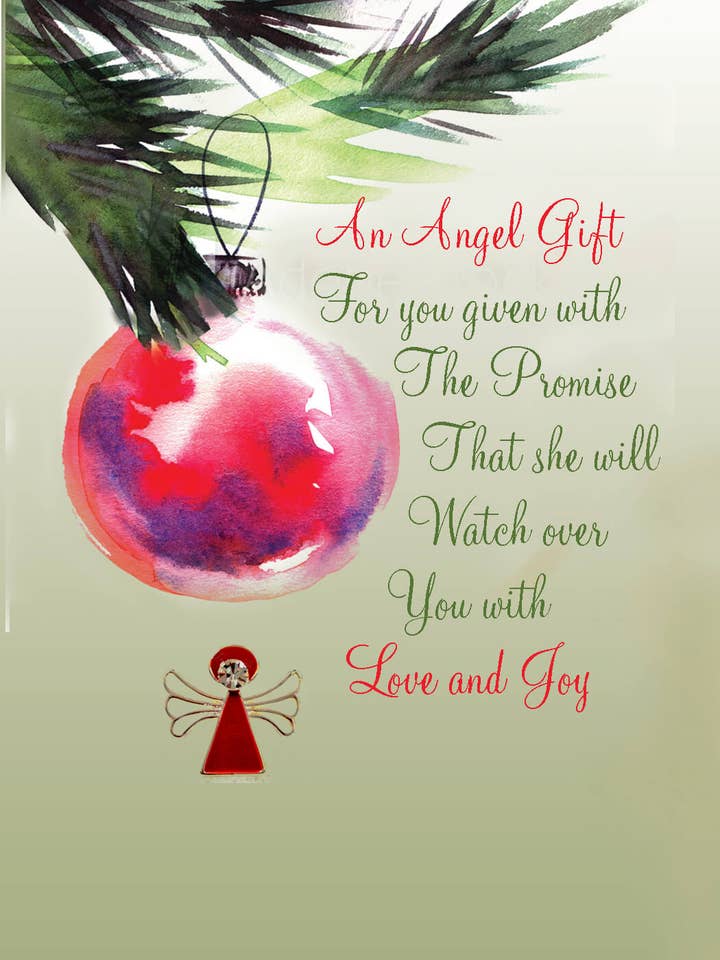 An Angel Gift For You: Card with X-MAS Pin for wholesale by Angel Sayings