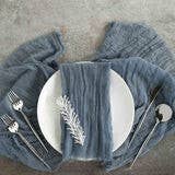 Hullaballoons - Wholesale Table Runner - Dusty Blue Gauze Napkins Slate Blue Wedding Napkins0