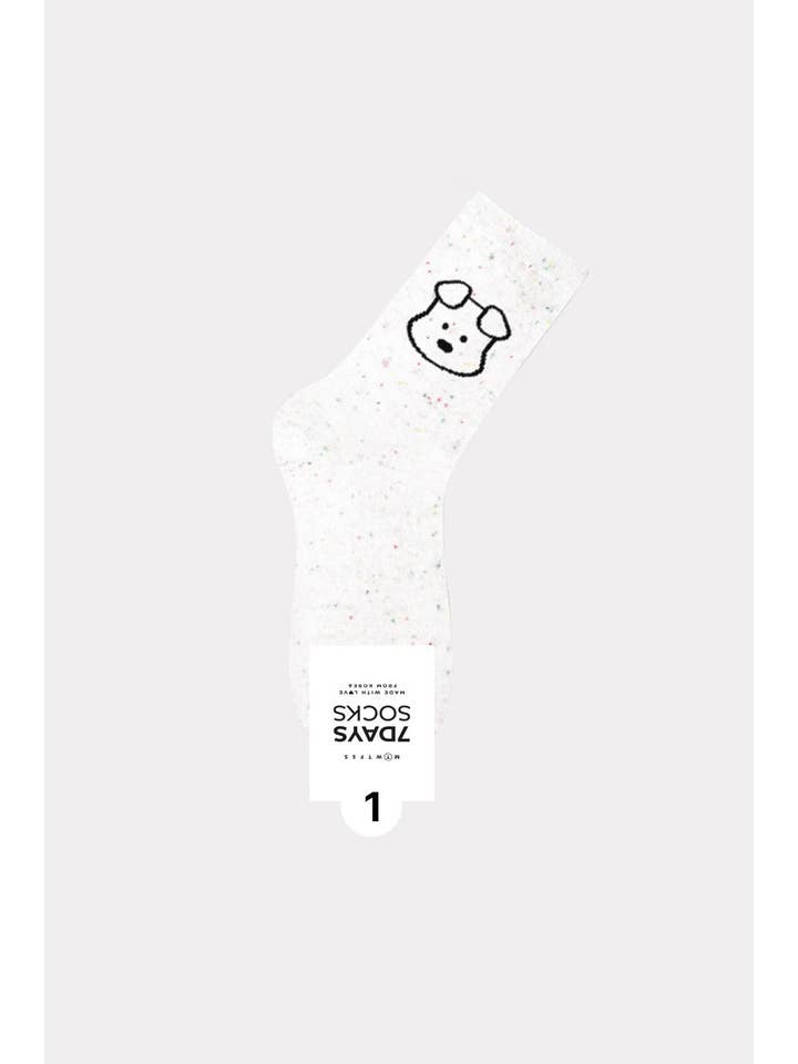 7DAYSSOCKS - Wholesale Socks - Women's - Women's Crew Line Puppy's Socks - Made in Korea
