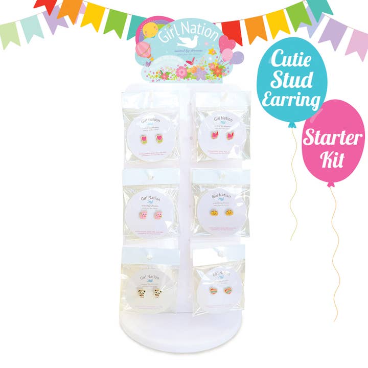 Girl Nation - Wholesale Earrings - Kids - Cutie Stud Earring Starter Kit