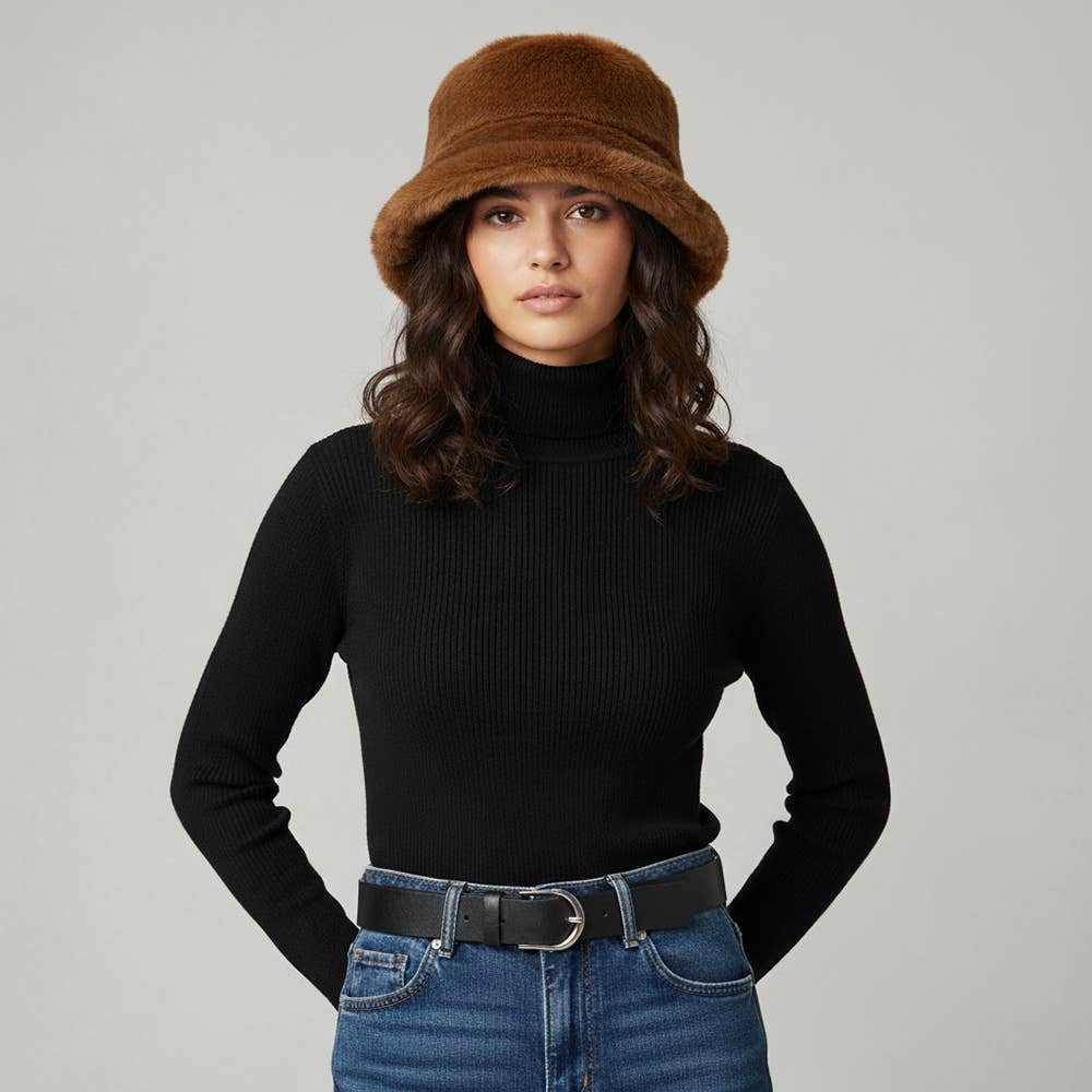 Sensibling Corp. - Wholesale Bucket Hat - Women's - Soft Plush Faux Fur Winter Bucket Hat11