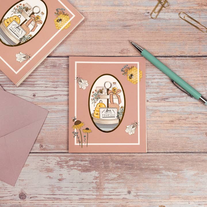 Robert Frederick Ltd - Vendita all'ingrosso Set di cartoleria/cancelleria - Set di Biglietti, Buste e Penna "Bee Yourself"5