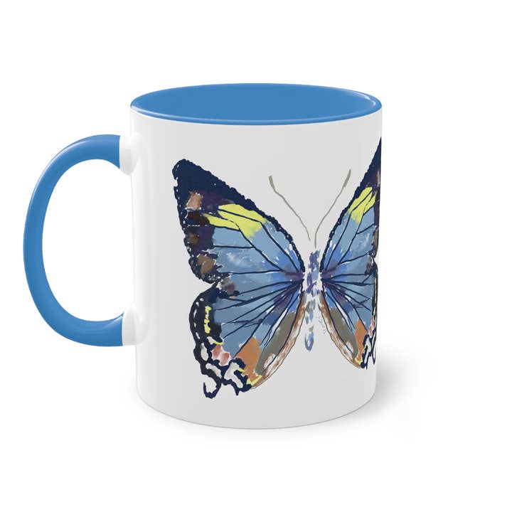Blue Cava - Wholesale Coffee Mug - Butterfly Two Tone Mug, 11 oz. & 15 oz. Â (Multiple Colors)