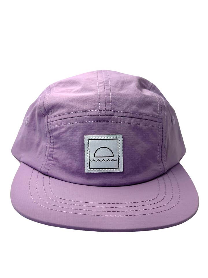 Five-panel cap in Lavender for wholesale by HEY AUGUST CO