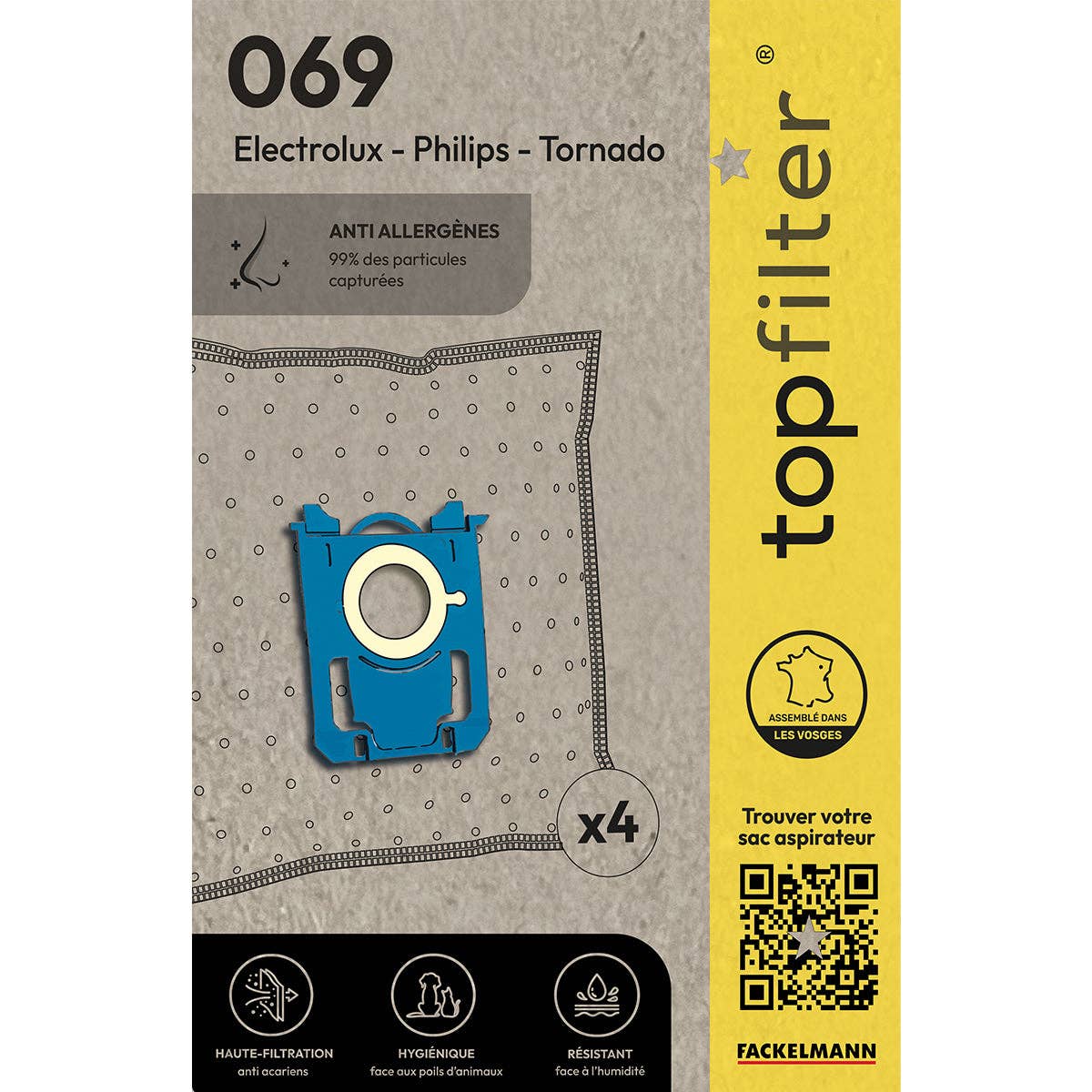 Zenker - Wholesale Vacuum Cleaner - Set of 4 Electrolux Philips and Tornado TopFilter Premium vacuum cleaner bags0