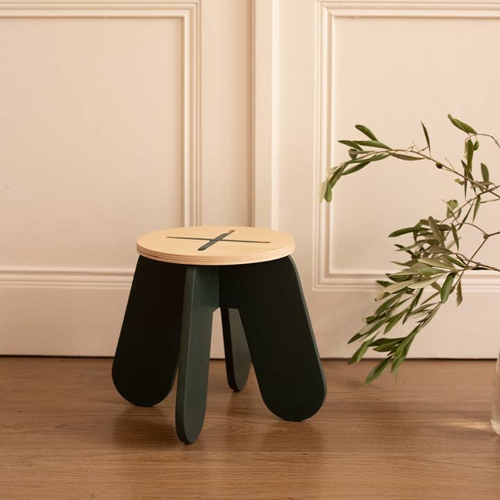Babai - Vente Tabouret - Tabouret en bois pour enfants X magic forest (vert foncé)