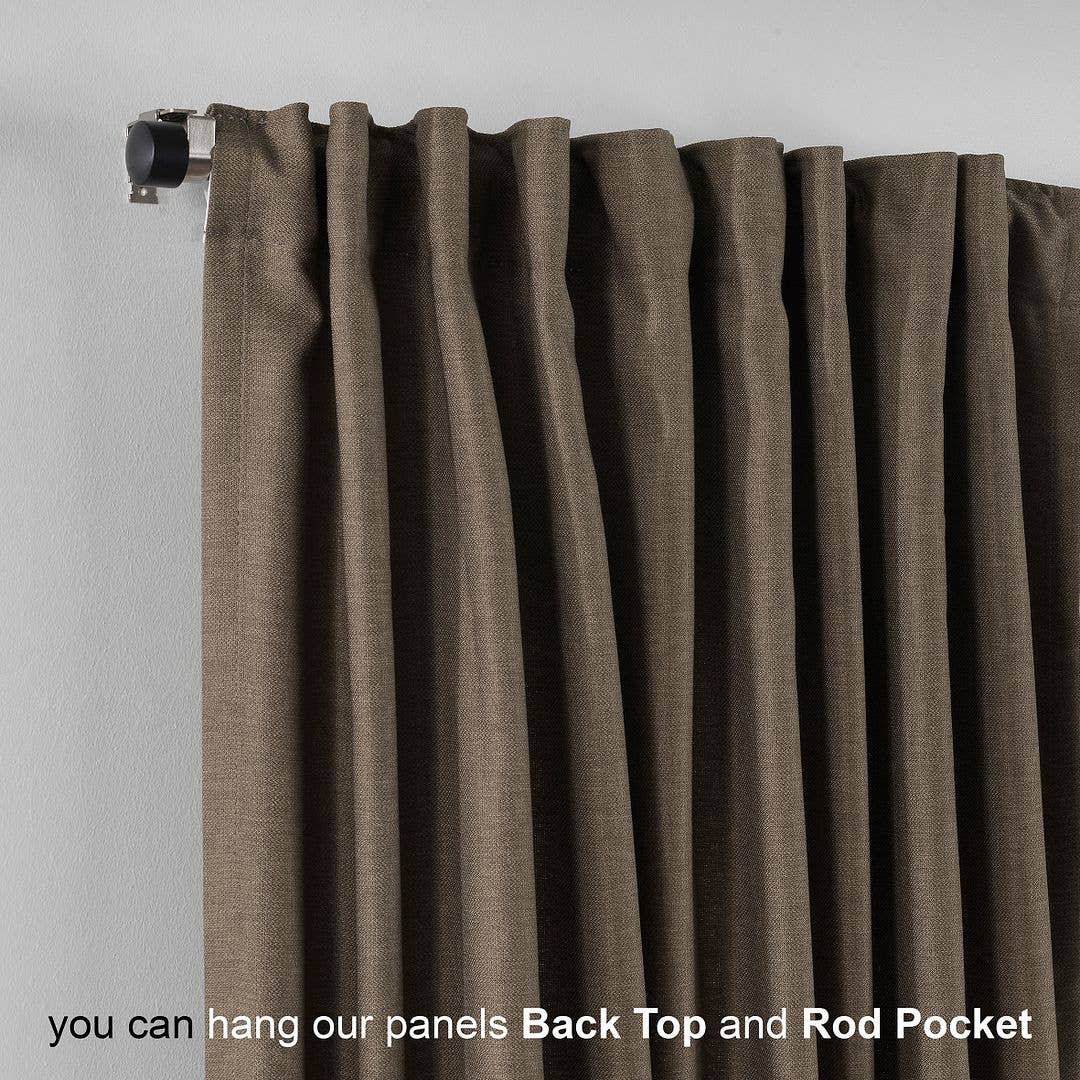 Bes Home Design - Vente Rideaux - Rideau décoratif personnalisé en faux lin de 100 po de large et extra long7