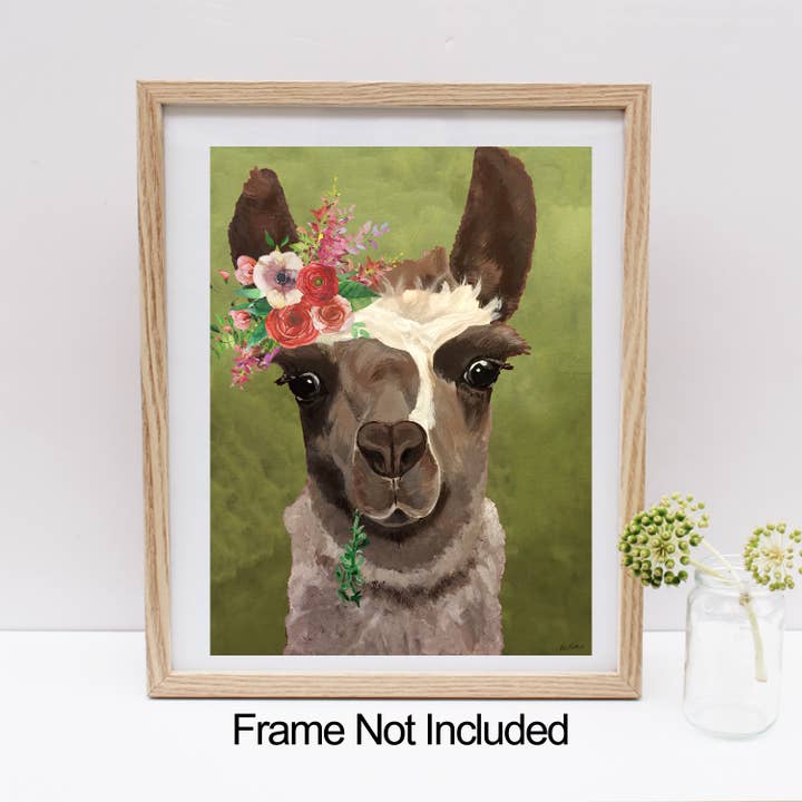 Llama Art Print, Llama Fine Art Print for wholesale by Hippie Hound Studios