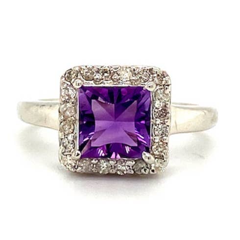 Anillo de amatista en plata de ley 925 - KSR 11674 para venta al por mayor de Kotawala Jewels